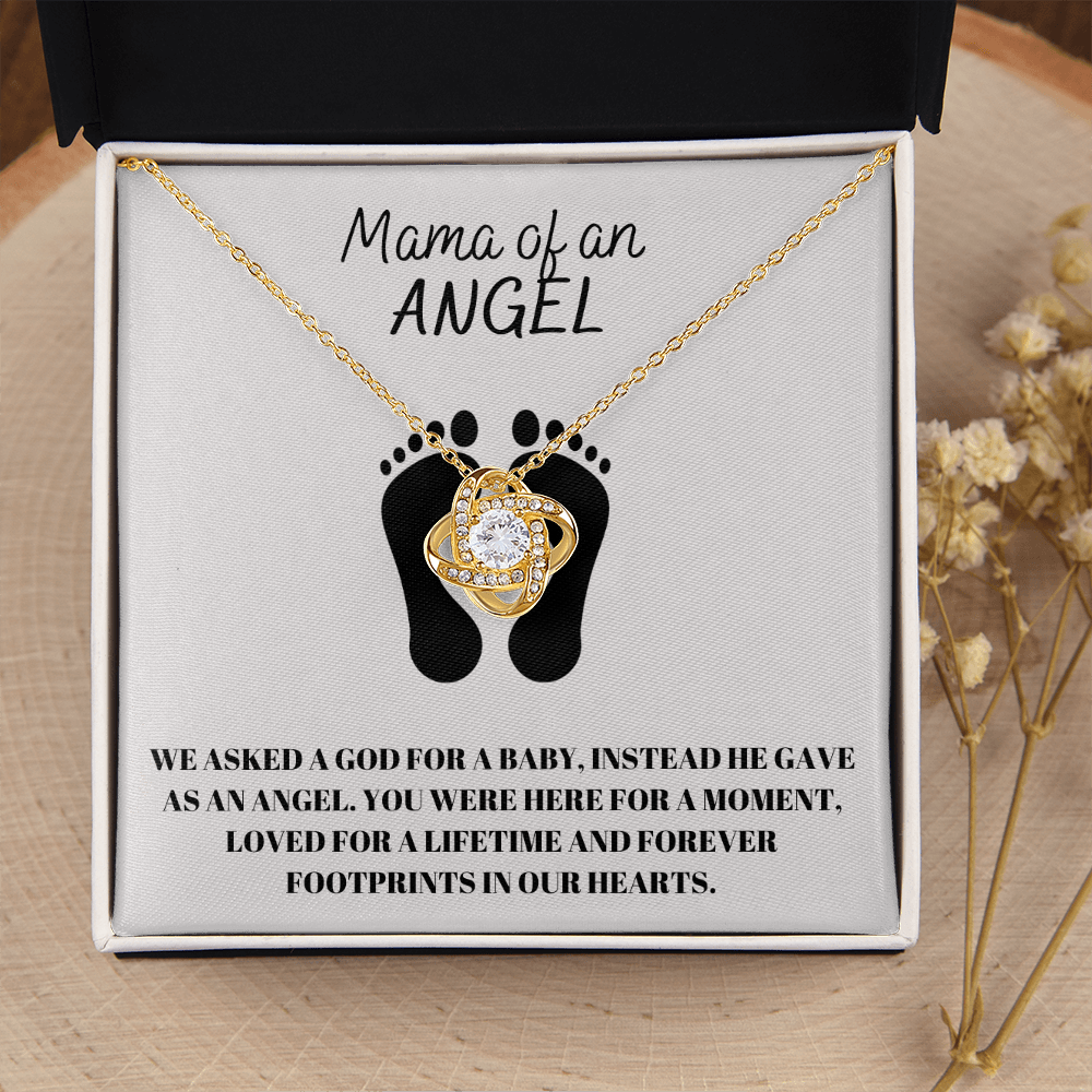 Mama of an Angel - Be Strong - Love Knot Necklace