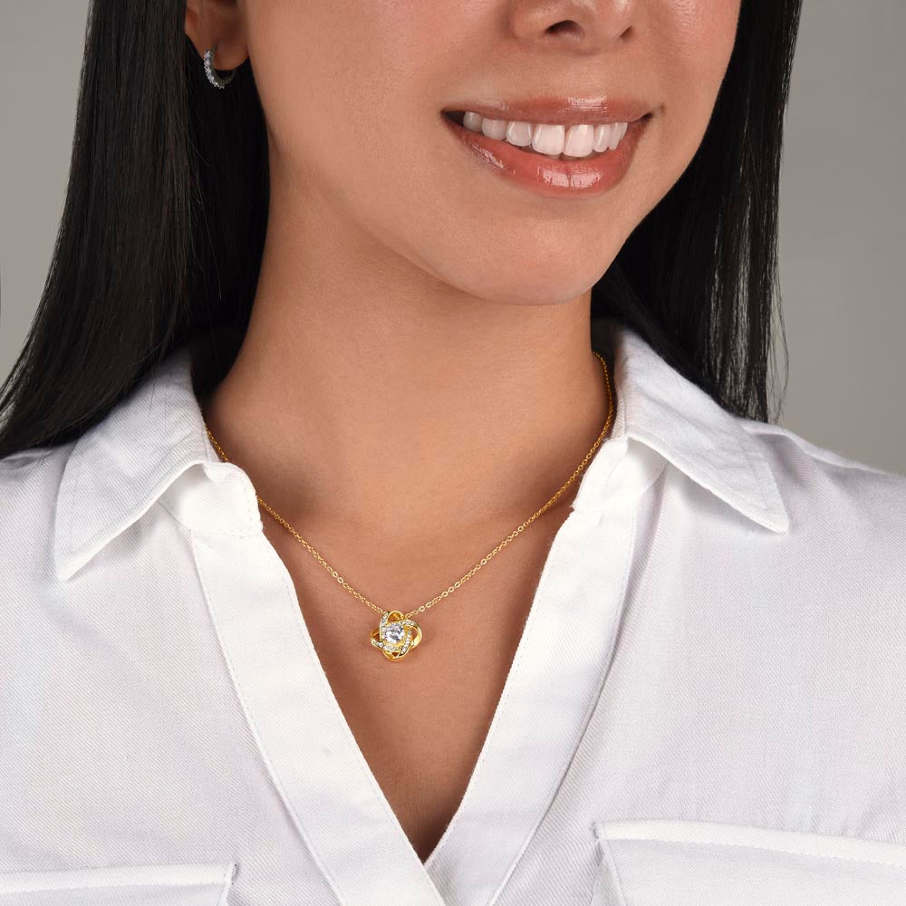 Granddaughter - Be Strong - Love Knot Necklace