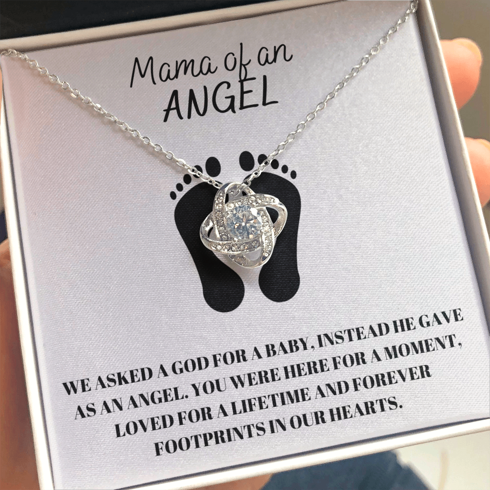 Mama of an Angel - Be Strong - Love Knot Necklace
