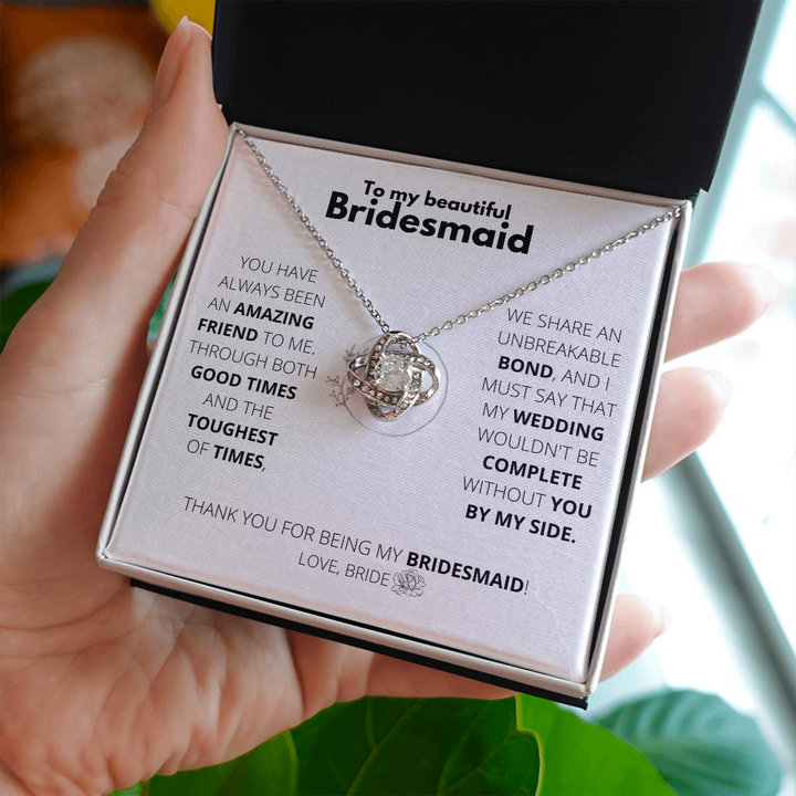 Bridesmaid - Unbreakable bond - Love Knot Necklace