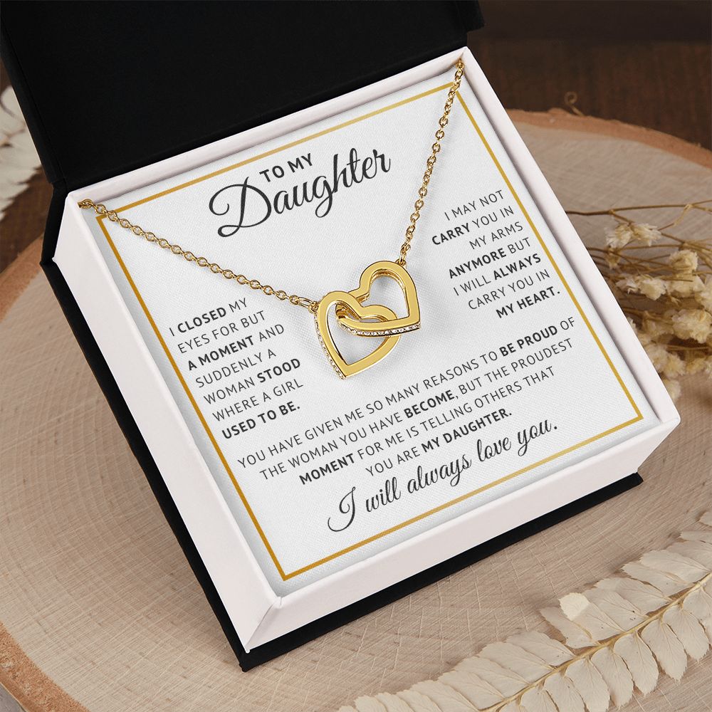 [ Almost Sold Out ] Daughter - Proudest Moment - Interlocking Hearts Necklace