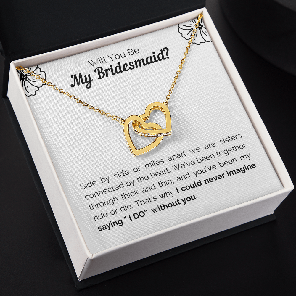 Bridesmaid - Heart Connection - Interlocking Hearts Necklace