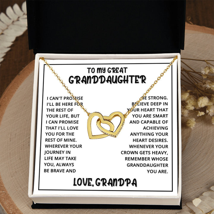 Granddaughter - Piece Of Heart - Interlocking Hearts Necklace