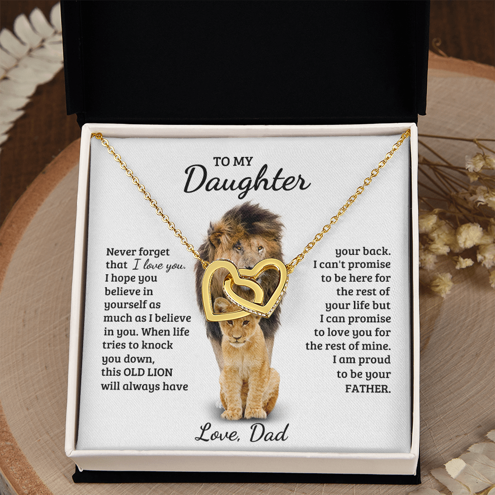 Daughter - Gold Bond - Interlocking Hearts Necklace