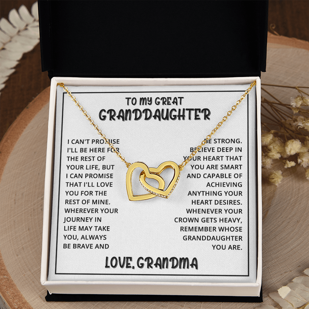Granddaughter - Great Granddaughter - Interlocking Hearts Necklace
