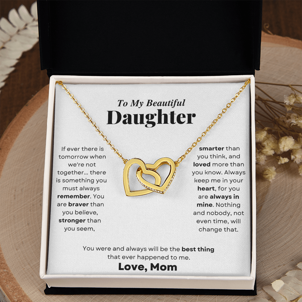 Daughter - Always Connected - Interlocking Hearts Necklace