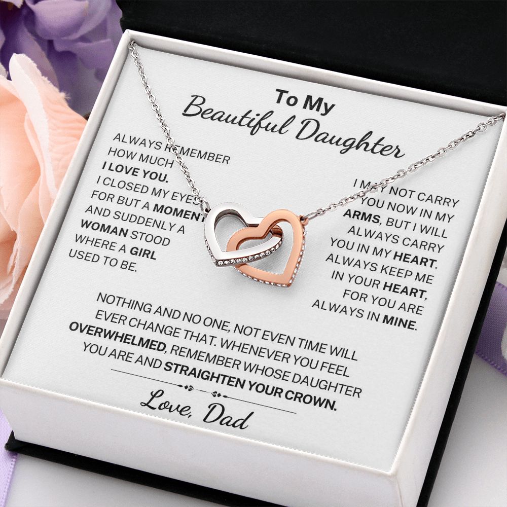[ Almost Sold Out ] Daughter - Carry You In My Heart - Interlocking Hearts Necklace