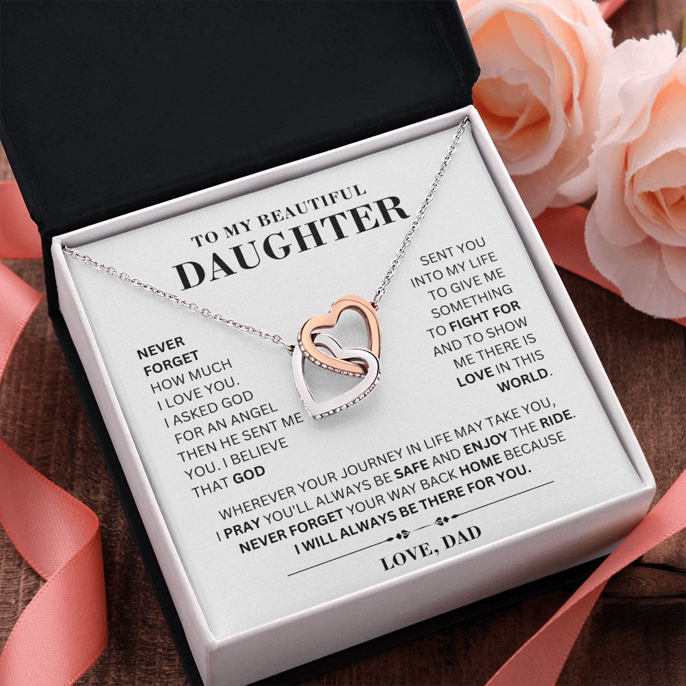 [ Almost Sold Out ] Daughter - Always Be Safe - Interlocking Hearts Necklace