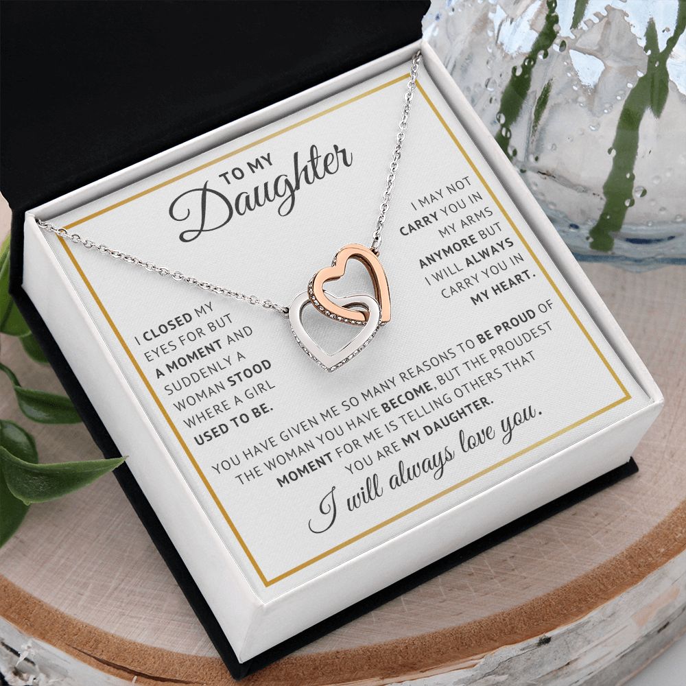 [ Almost Sold Out ] Daughter - Proudest Moment - Interlocking Hearts Necklace