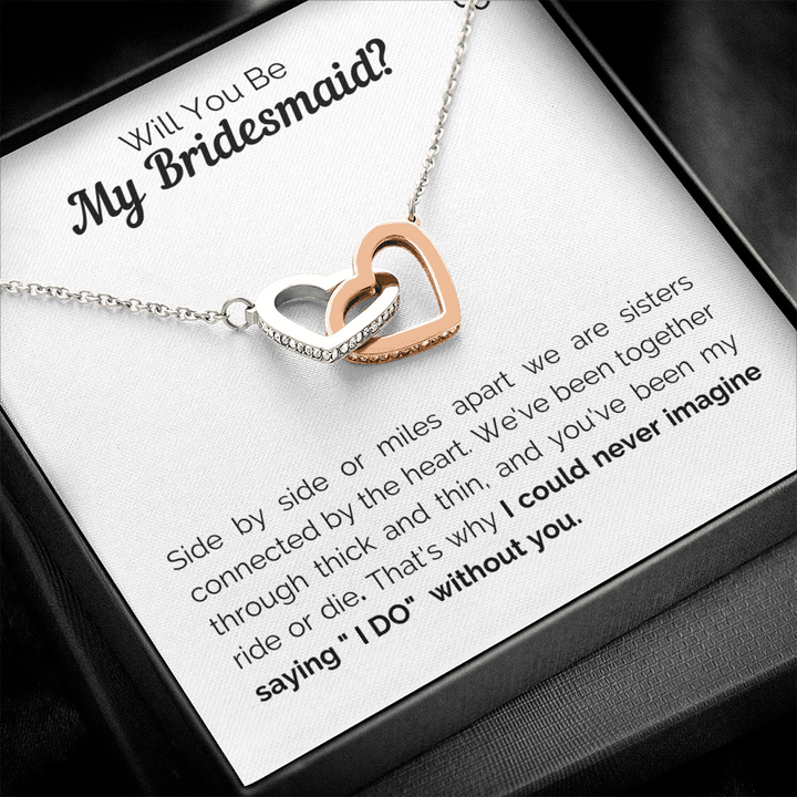 Bridesmaid - Heart Connection - Interlocking Hearts Necklace