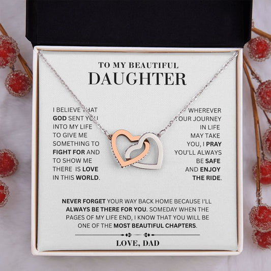[ Almost Sold Out ] Daughter - Pray - Interlocking Hearts Necklace