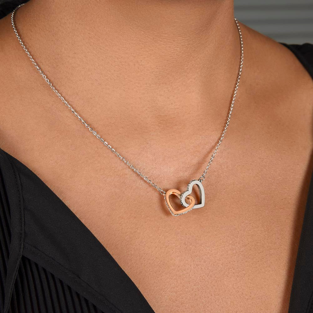 Daughter - Be Brave - Interlocking Hearts Necklace