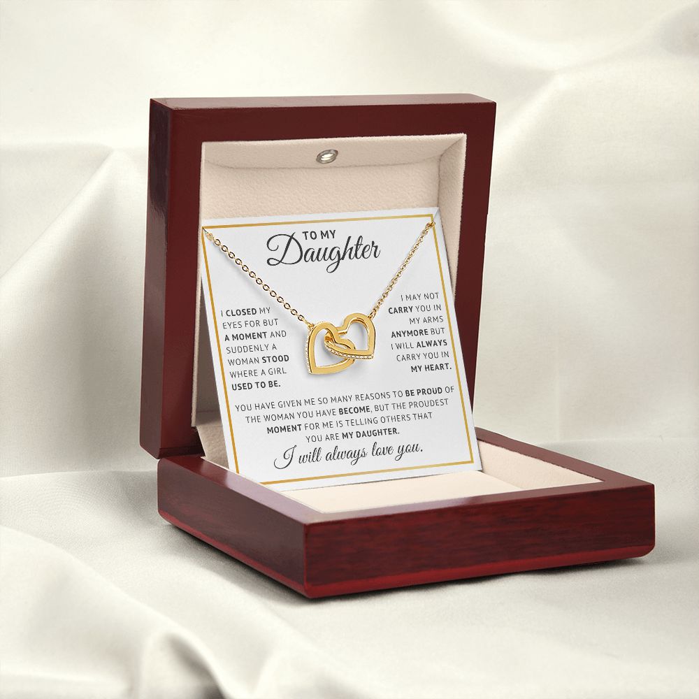 [ Almost Sold Out ] Daughter - Proudest Moment - Interlocking Hearts Necklace