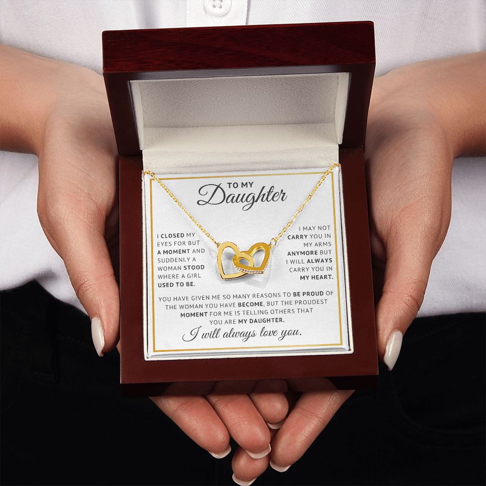 [ Almost Sold Out ] Daughter - Proudest Moment - Interlocking Hearts Necklace