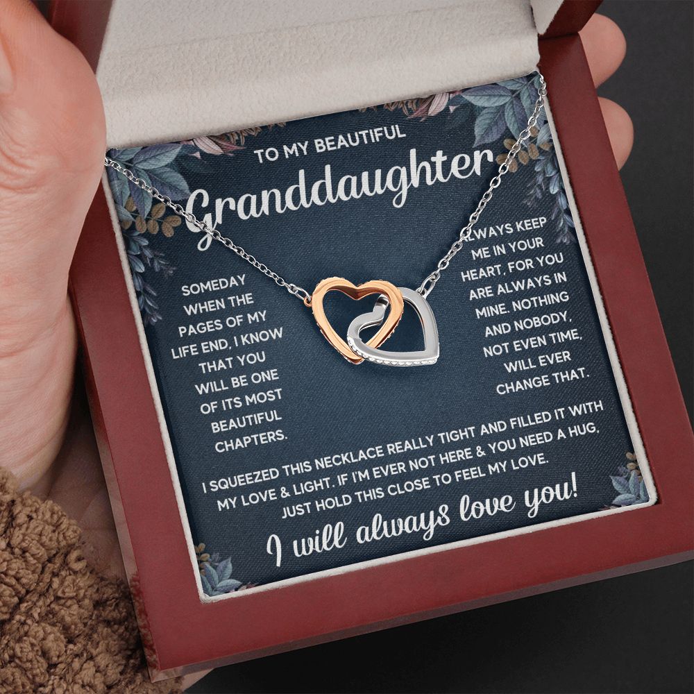 [ Almost Sold Out ] Granddaughter -  Will Last Forever - Interlocking Hearts Necklace