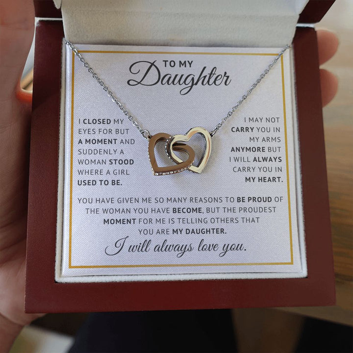 [ Almost Sold Out ] Daughter - Proudest Moment - Interlocking Hearts Necklace