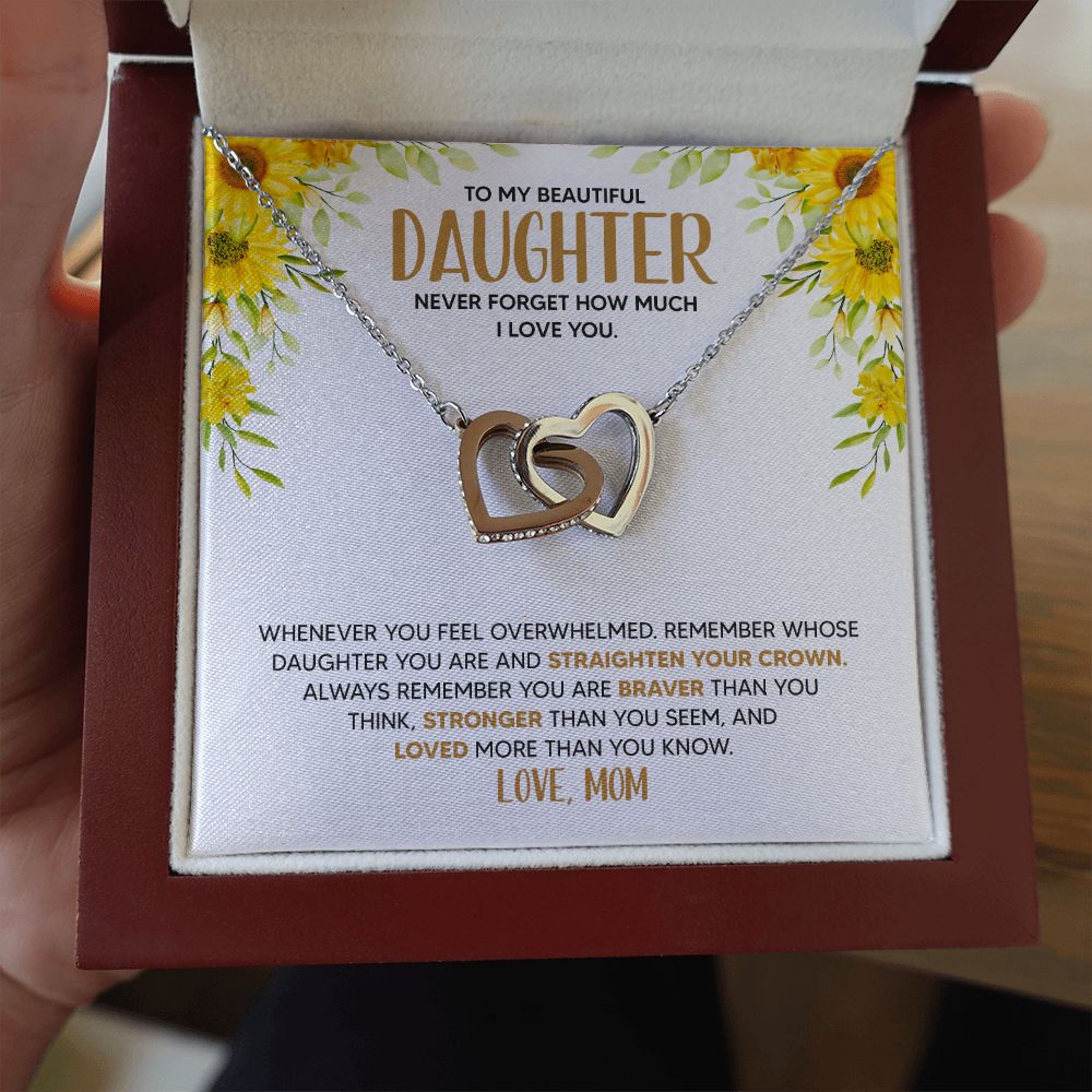 Daughter - Lovely Daughter - Interlocking Hearts Necklace