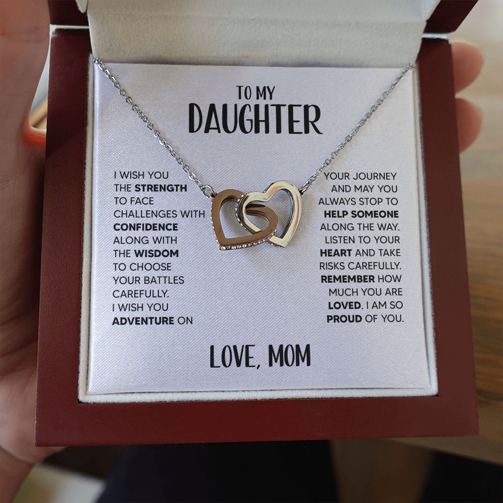 Daughter - Strength - Interlocking Hearts Necklace