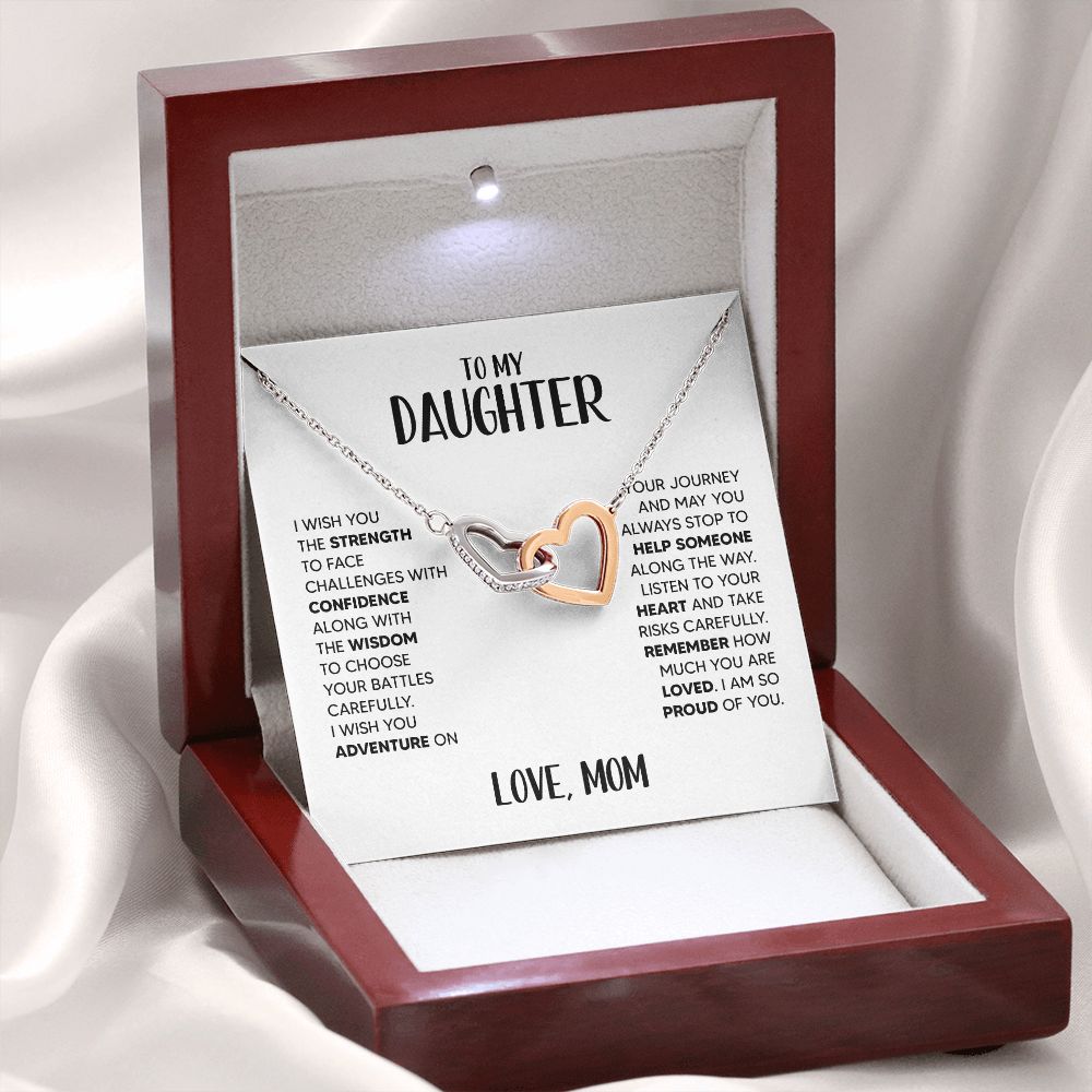 Daughter - Strength - Interlocking Hearts Necklace