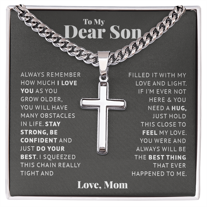 Son - Be Confident -  Cross Cuban Link Chain