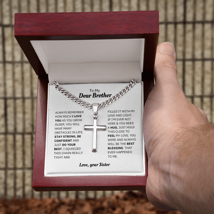 Brother - Blessing - Cross Cuban Link Chain