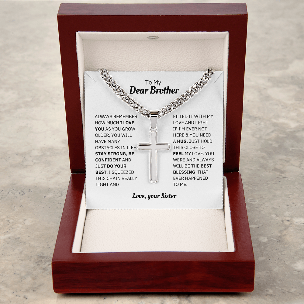 Brother - Blessing - Cross Cuban Link Chain
