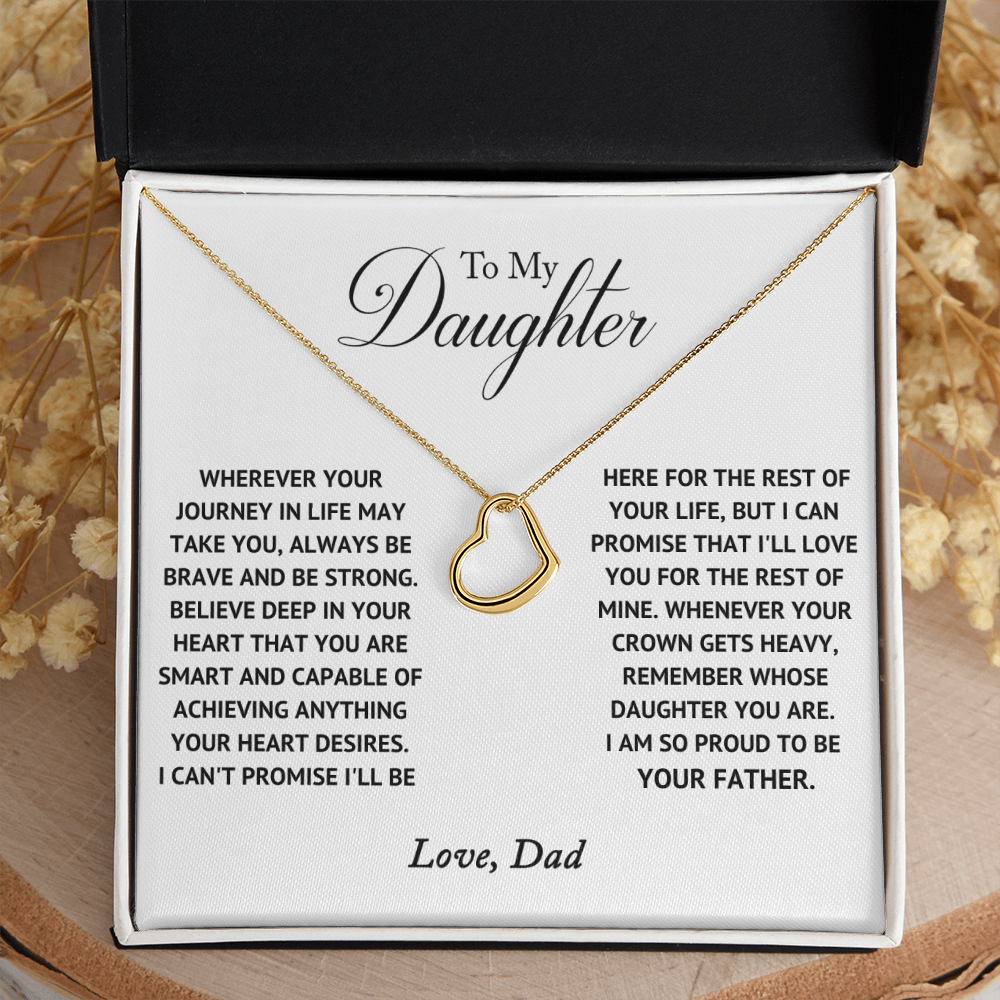 Daughter - My Heart - Delicate Heart Necklace