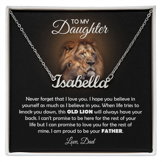 Name necklace birthday gifts for daughter from dad daughter jewelry daddy and daughter gifts happy birthday daughter necklace for women
