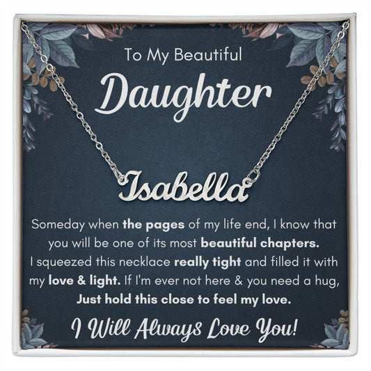 Name necklace to my beautiful daughter necklace from mom from dad mother and daughter necklaces birthday gifts for daughter adult daughter