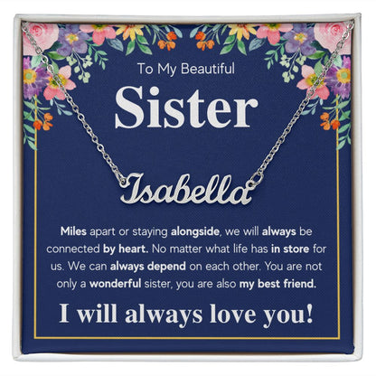 Personalized Custom Name Necklace From Sister birthday gifts from sister jewelry sisters necklace big sister little sister best sister gifts