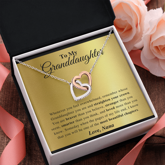 Granddaughter - Believe In You - Interlocking Hearts Necklace