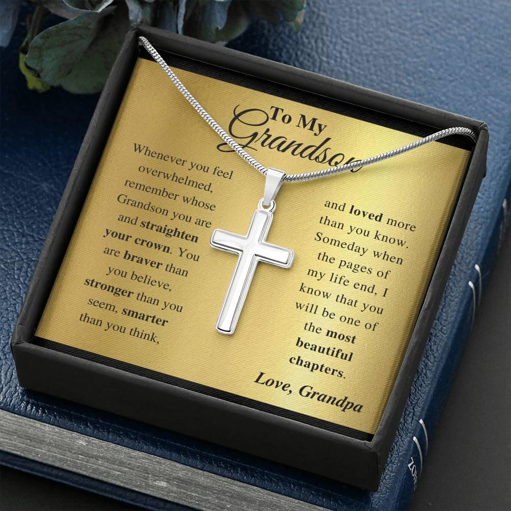 Jewelry gifts Grandson - Feel Strong - Cross Gift Necklase - Belesmé - Memorable Jewelry Gifts