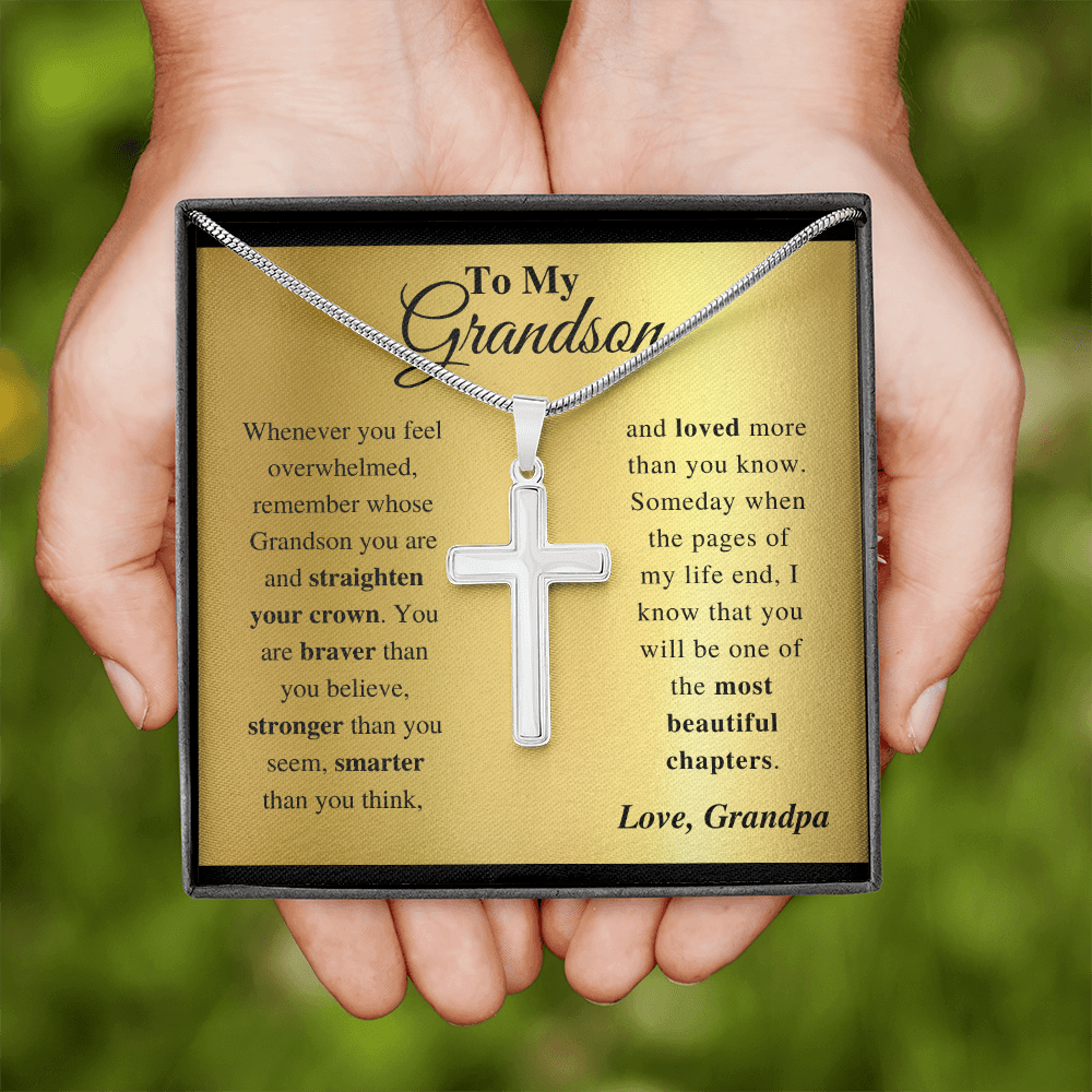 Grandson - Feel Strong - Cross Gift Necklase