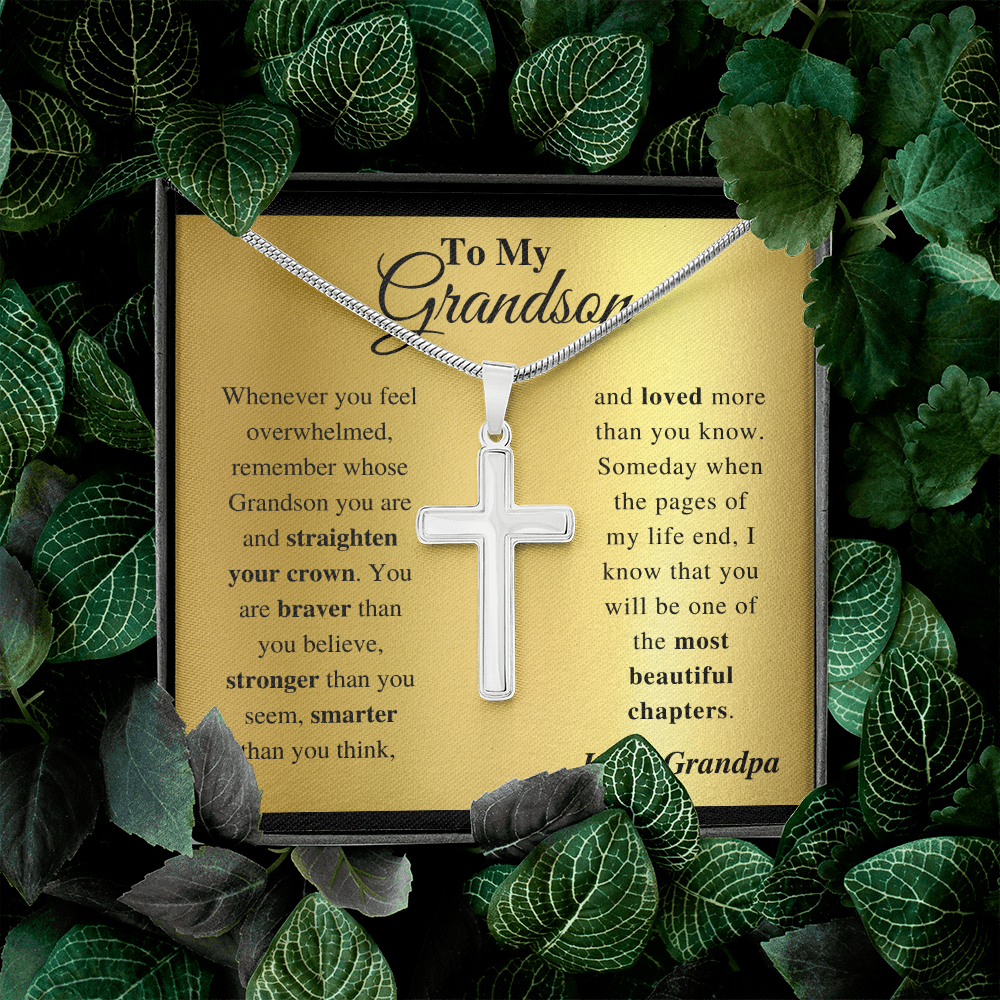 Grandson - Feel Strong - Cross Gift Necklase