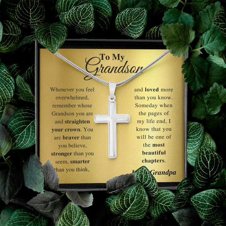 Grandson - Feel Strong - Cross Gift Necklase