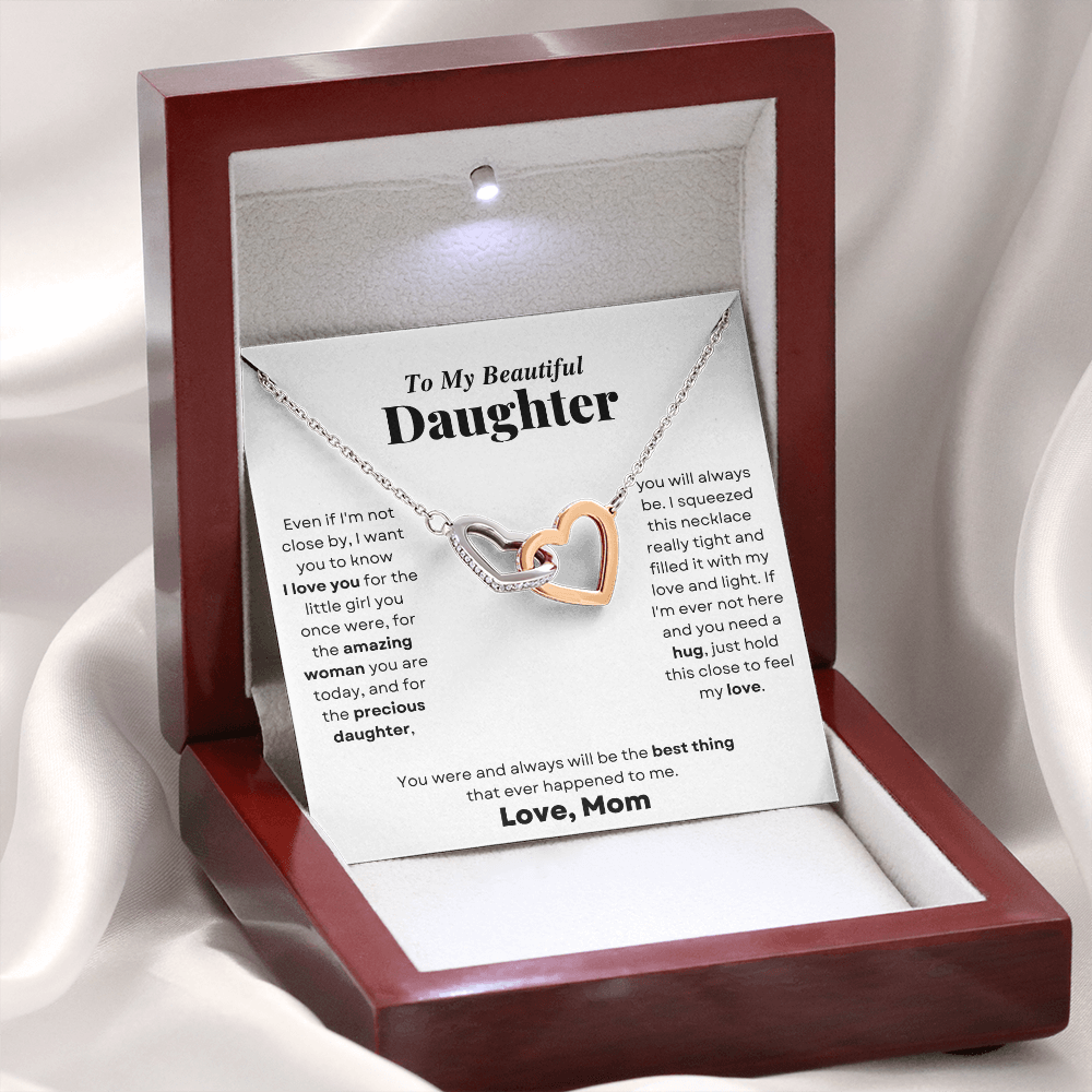 Daughter - Two Hearts - Interlocking Hearts Necklace