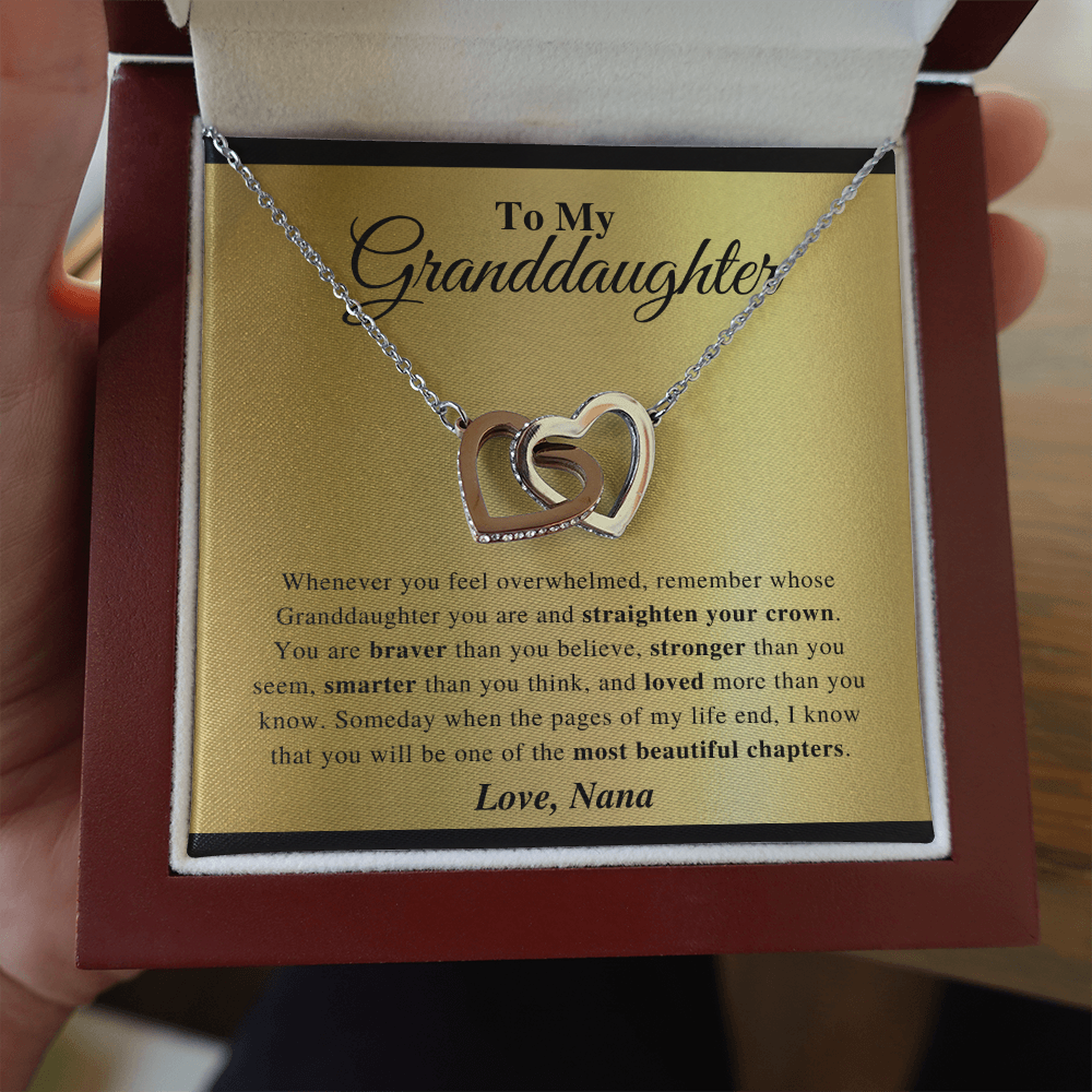 Granddaughter - Believe In You - Interlocking Hearts Necklace