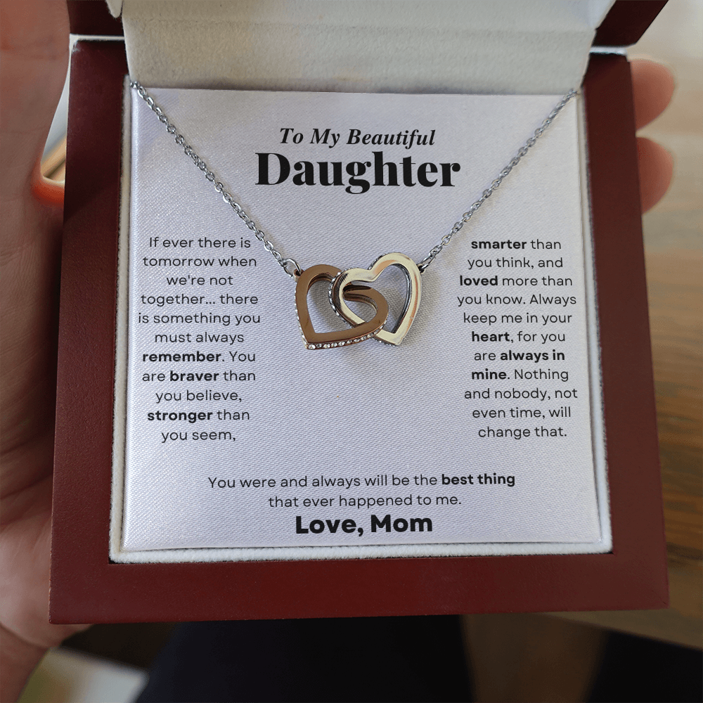 Daughter - Always Connected - Interlocking Hearts Necklace