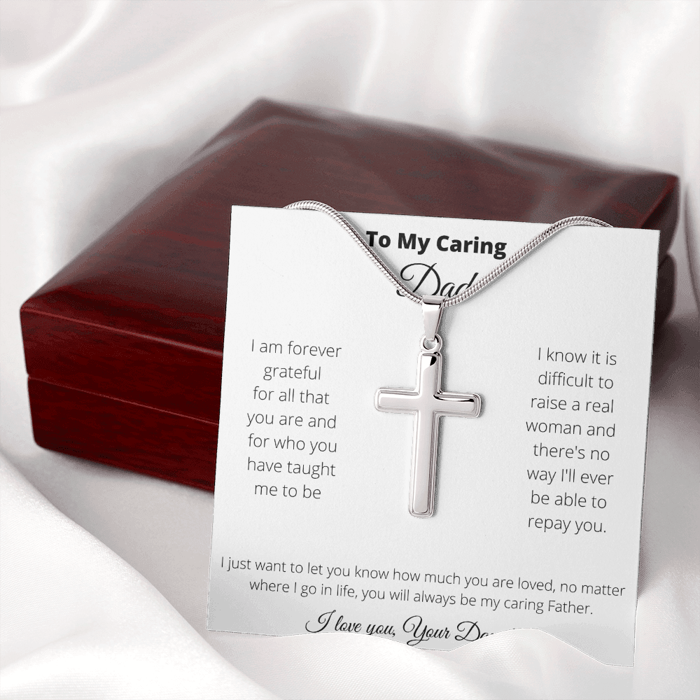 Father - Caring Dad - Stainless Cross Necklace