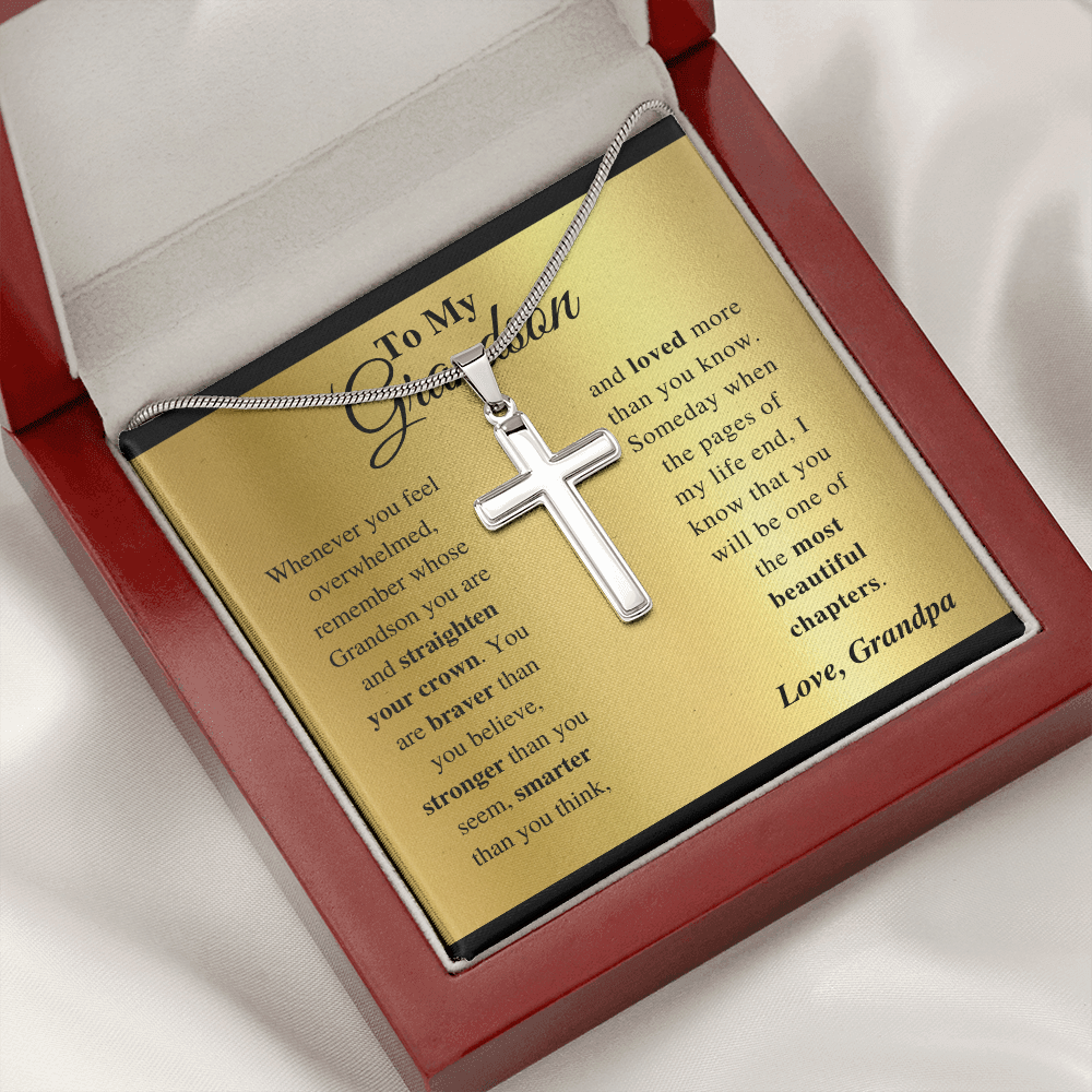 Grandson - Feel Strong - Cross Gift Necklase