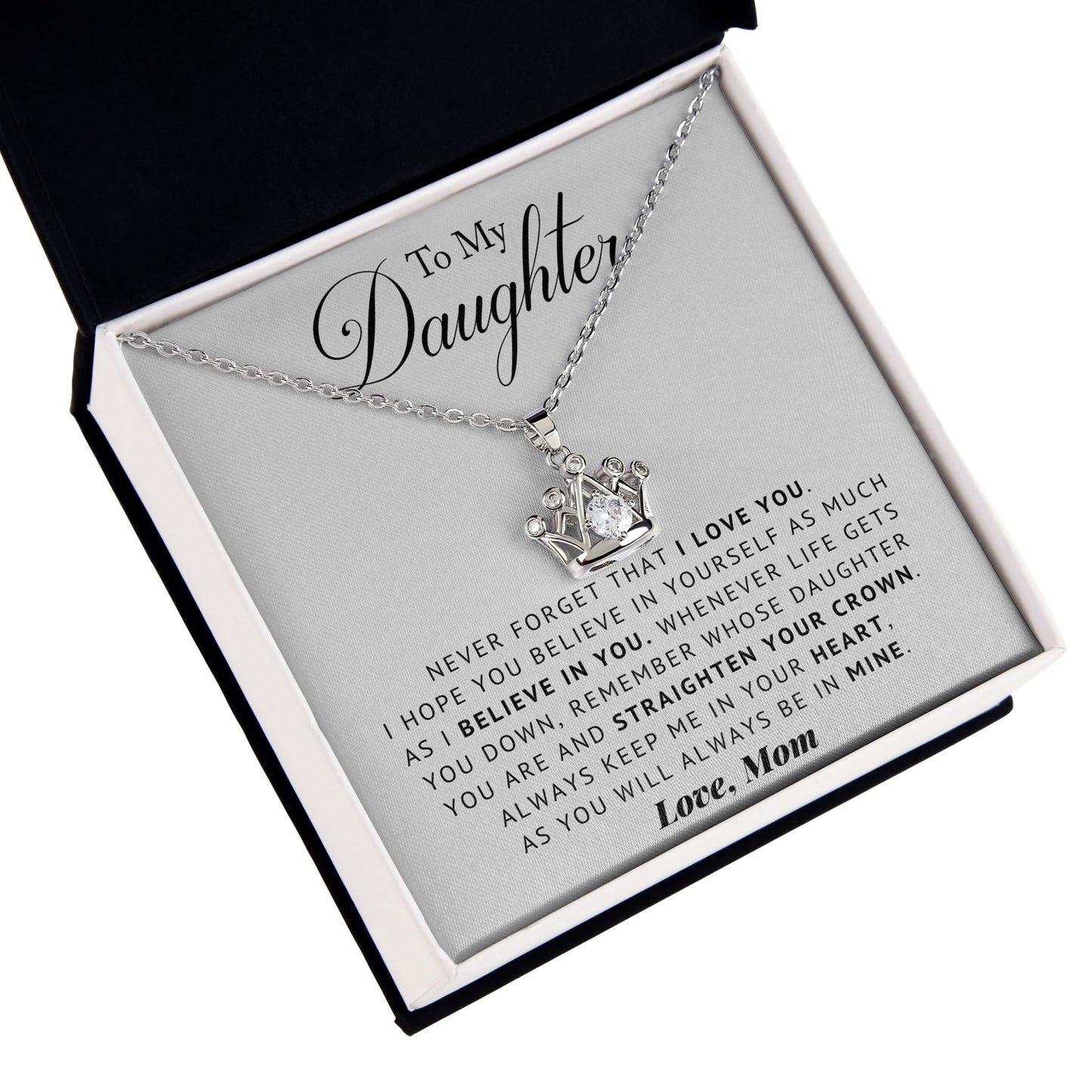 Daughter - My Heart Forever - Crown Necklace