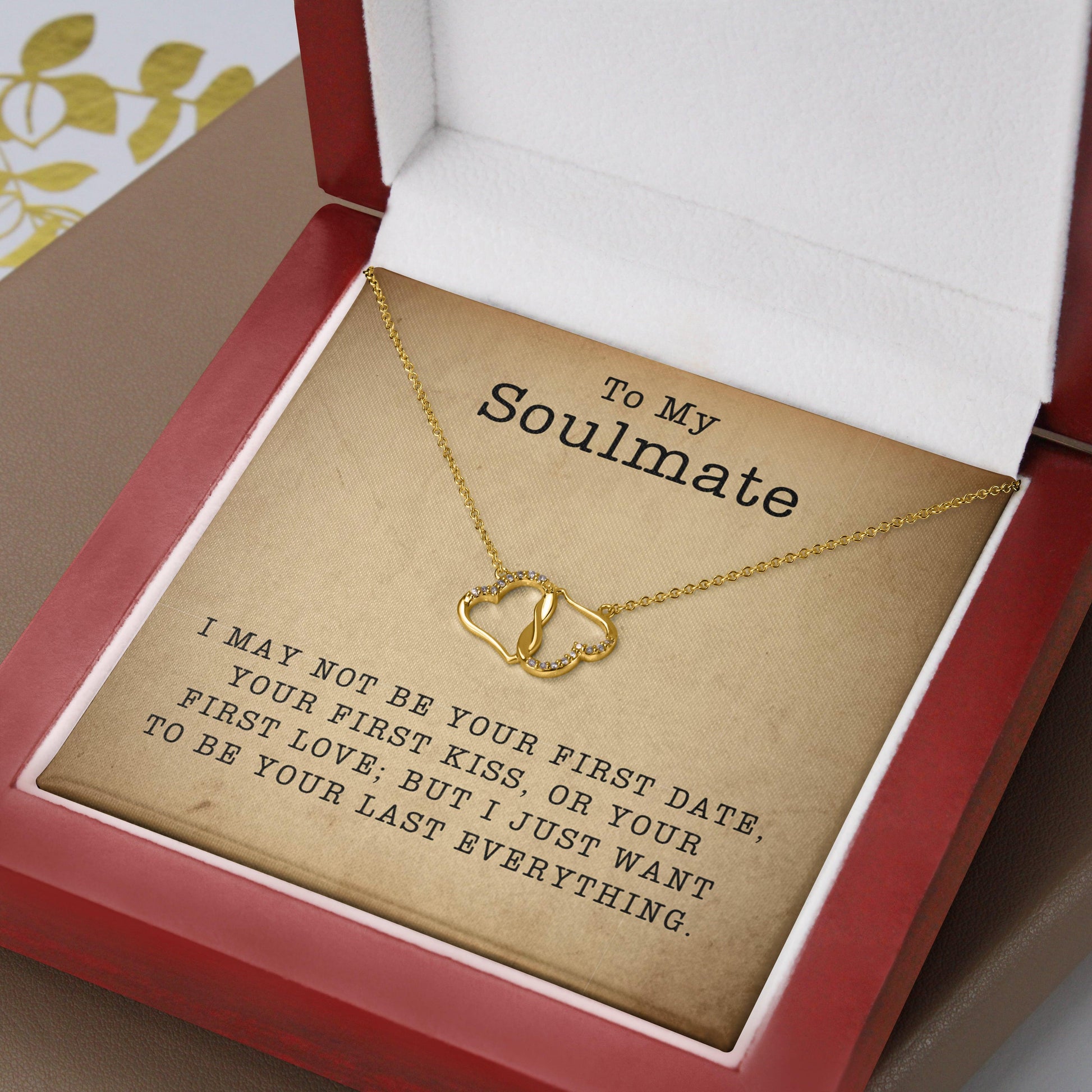 Jewelry gifts (Soulmate) Everlasting Love - Solid Gold with Diamonds Necklace - Belesmé - Memorable Jewelry Gifts 